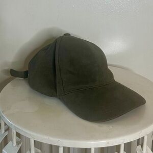 Olive Green Suedette Snapback Hat